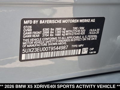2026 BMW X5 xDrive40i