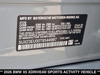2026 BMW X5 xDrive40i