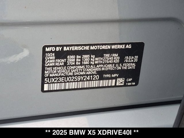 2025 BMW X5 xDrive40i
