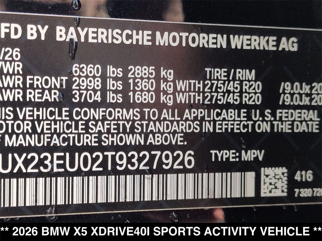 2026 BMW X5 xDrive40i