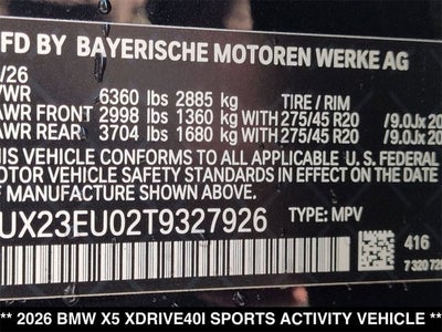 2026 BMW X5 xDrive40i