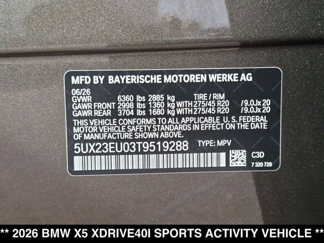 2026 BMW X5 xDrive40i