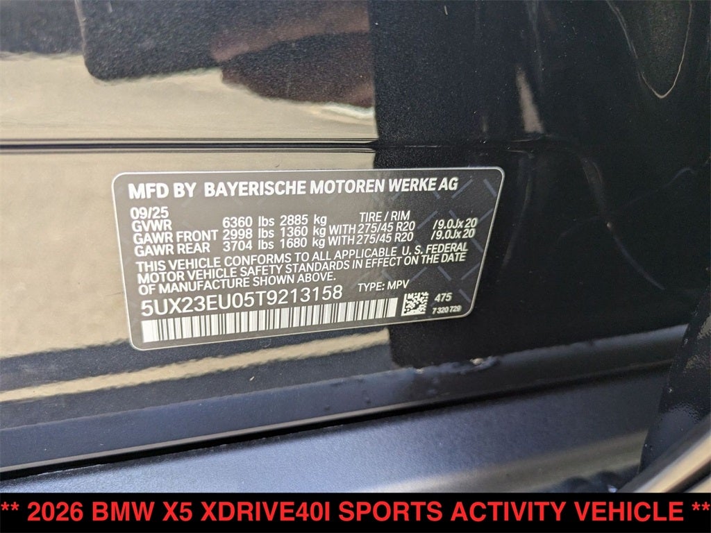 2026 BMW X5 xDrive40i