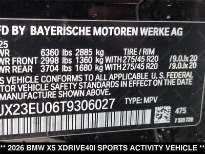 2026 BMW X5 xDrive40i