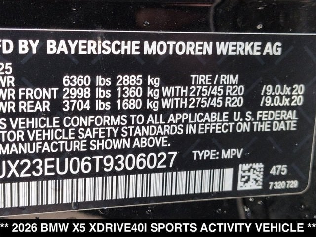 2026 BMW X5 xDrive40i