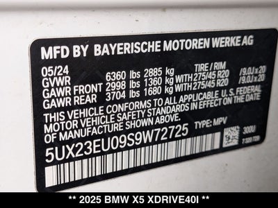 2025 BMW X5 xDrive40i
