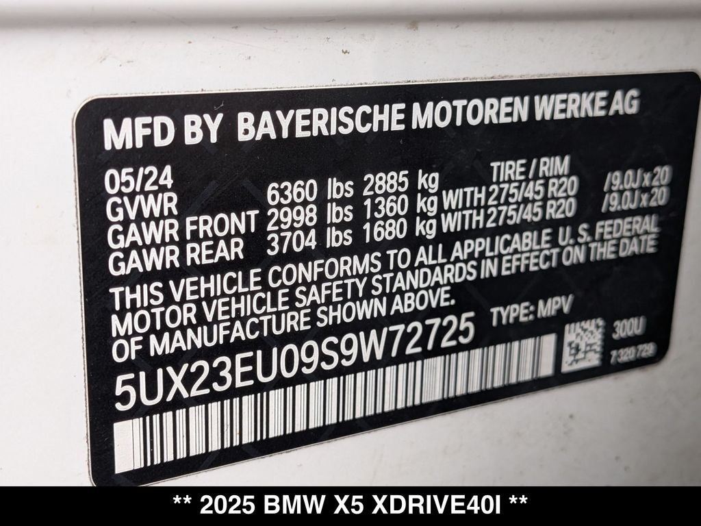 2025 BMW X5 xDrive40i