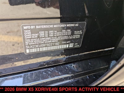 2026 BMW X5 xDrive40i