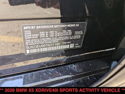 2026 BMW X5 xDrive40i