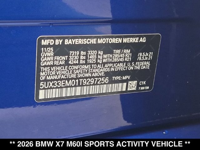 2026 BMW X7 M60i