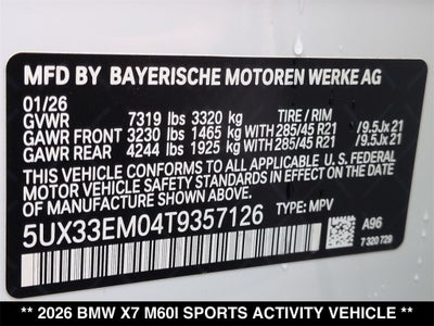2026 BMW X7 M60i
