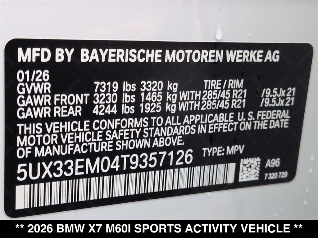 2026 BMW X7 M60i