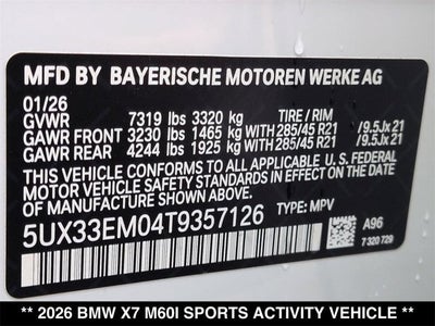 2026 BMW X7 M60i