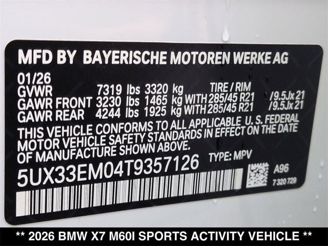 2026 BMW X7 M60i