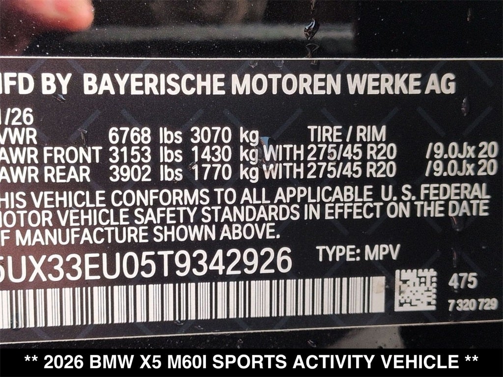 2026 BMW X5 M60i