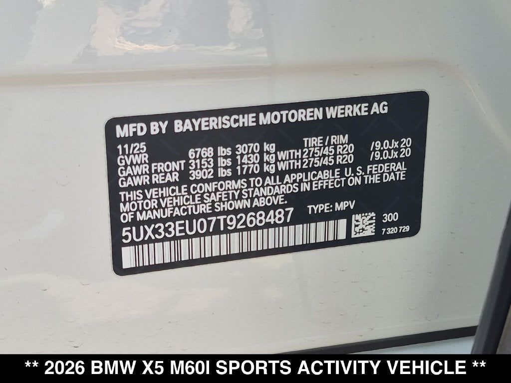 2026 BMW X5 M60i