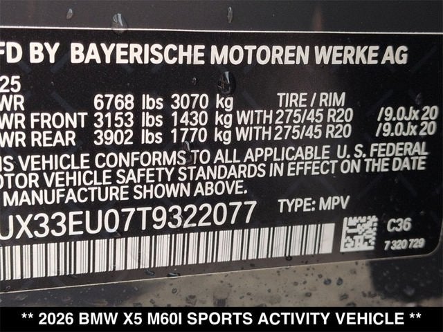 2026 BMW X5 M60i