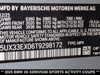 2026 BMW X6 xDrive40i
