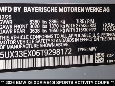 2026 BMW X6 xDrive40i