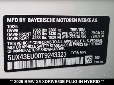 2026 BMW X5 xDrive50e