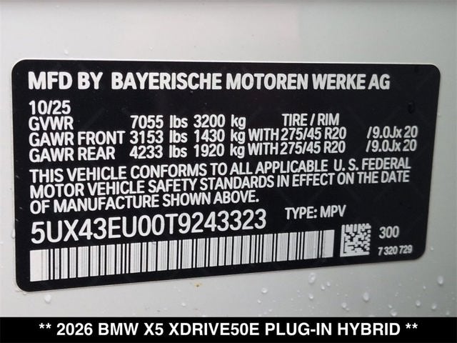 2026 BMW X5 xDrive50e