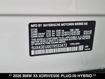 2026 BMW X5 xDrive50e
