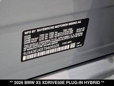 2026 BMW X5 xDrive50e