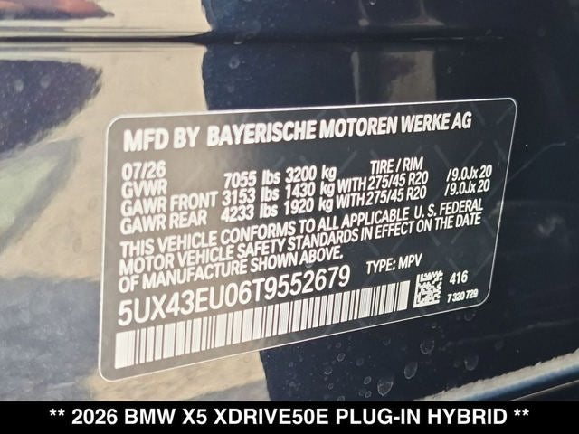 2026 BMW X5 xDrive50e