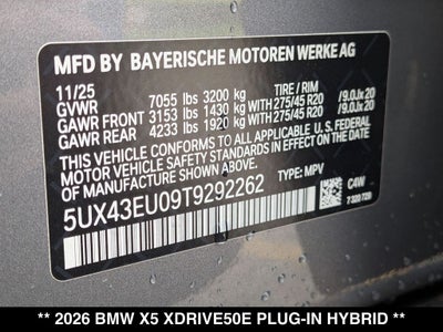 2026 BMW X5 xDrive50e