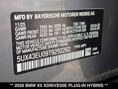 2026 BMW X5 xDrive50e