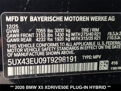 2026 BMW X5 xDrive50e