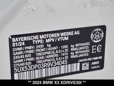 2024 BMW X3 xDrive30i M Sport