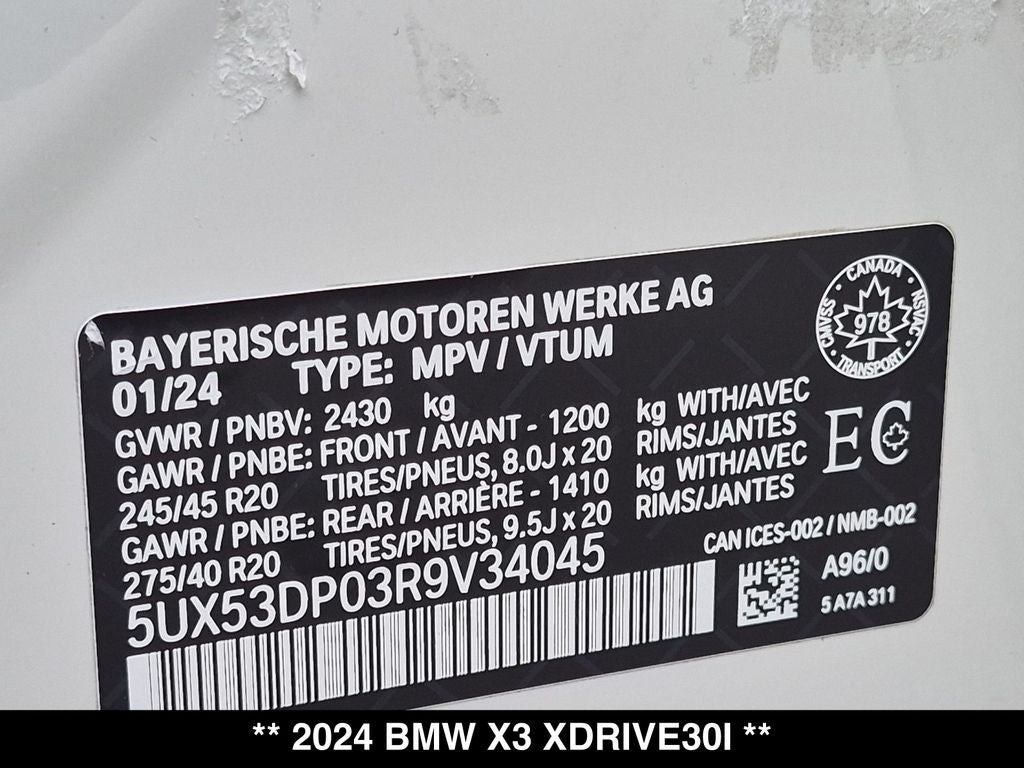 2024 BMW X3 xDrive30i M Sport