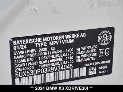 2024 BMW X3 xDrive30i M Sport
