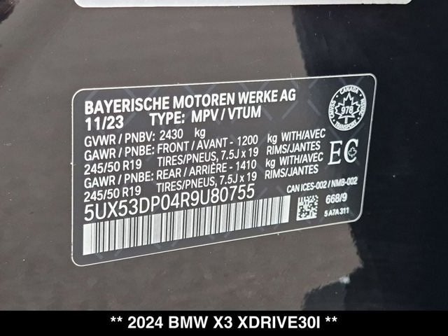 2024 BMW X3 xDrive30i