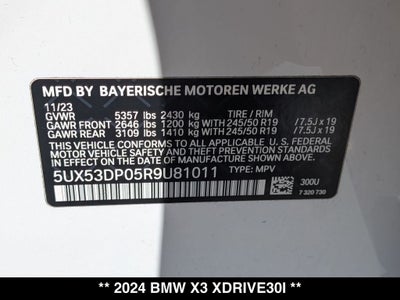 2024 BMW X3 xDrive30i
