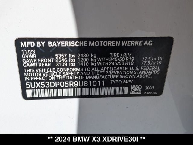 2024 BMW X3 xDrive30i