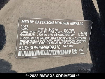 2022 BMW X3 xDrive30i