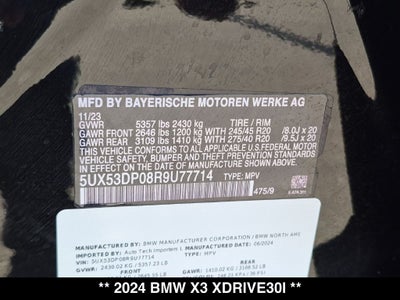 2024 BMW X3 xDrive30i M Sport
