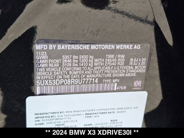 2024 BMW X3 xDrive30i M Sport