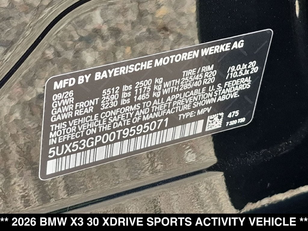 2026 BMW X3 30 xDrive