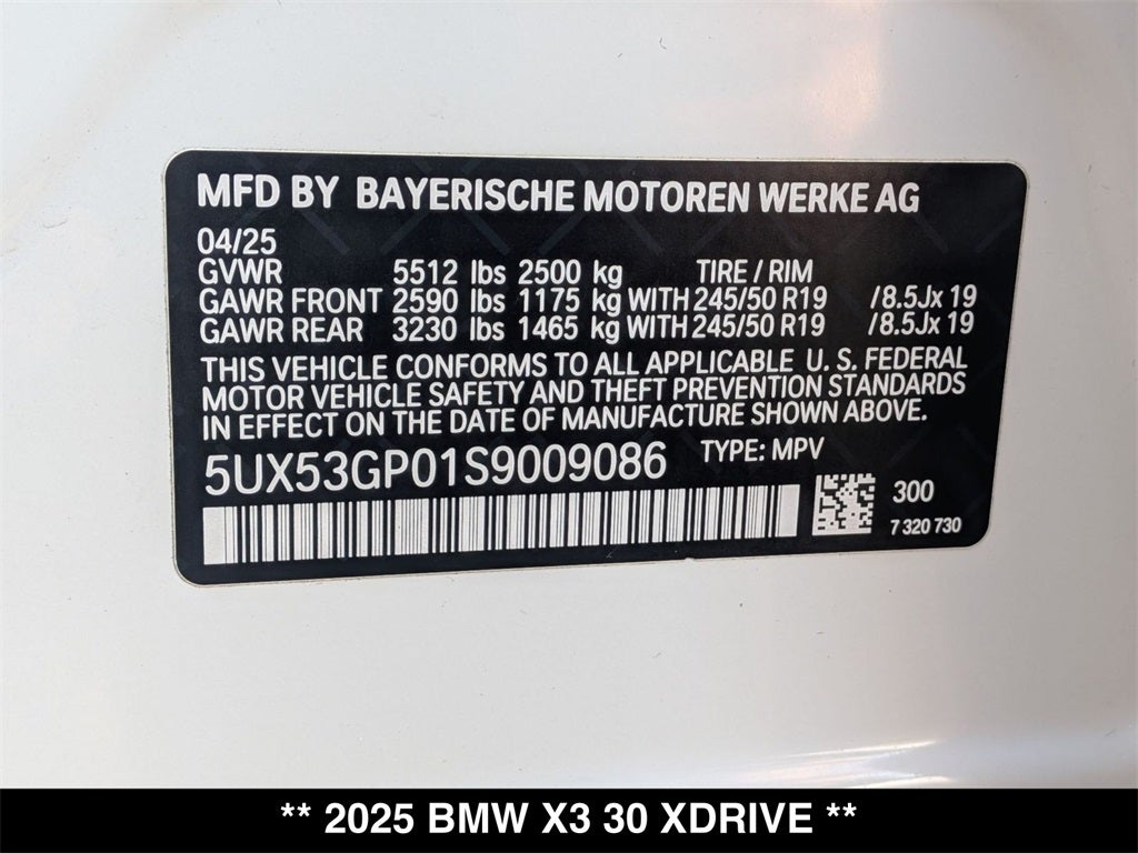2025 BMW X3 30 xDrive
