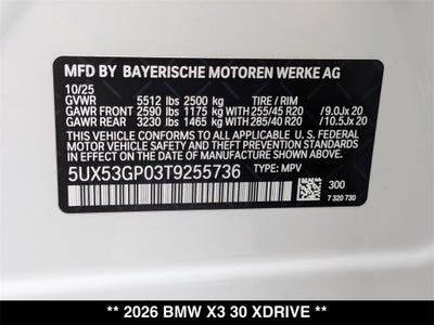 2026 BMW X3 30 xDrive
