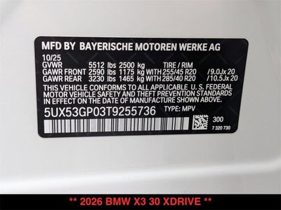 2026 BMW X3 30 xDrive