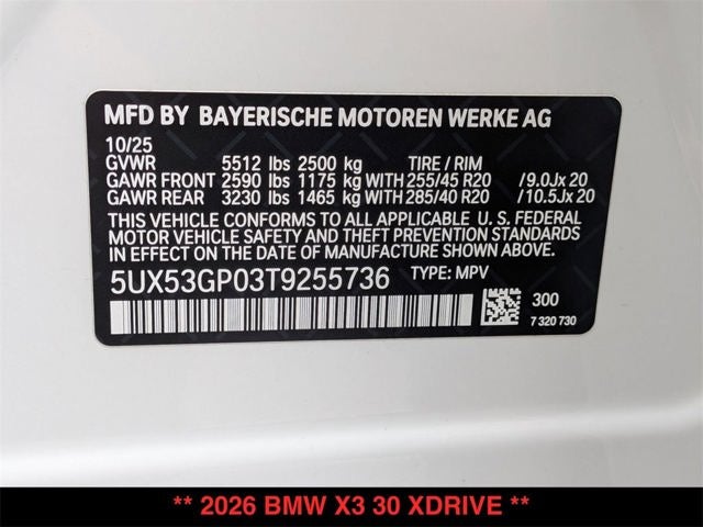 2026 BMW X3 30 xDrive