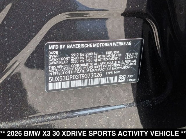 2026 BMW X3 30 xDrive