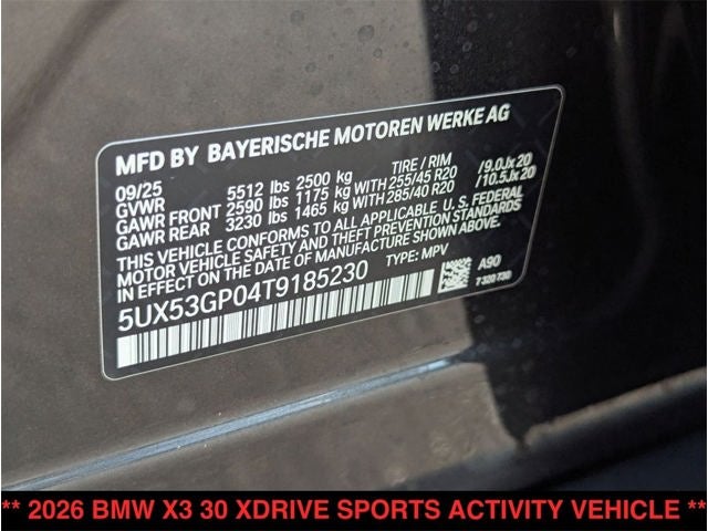 2026 BMW X3 30 xDrive