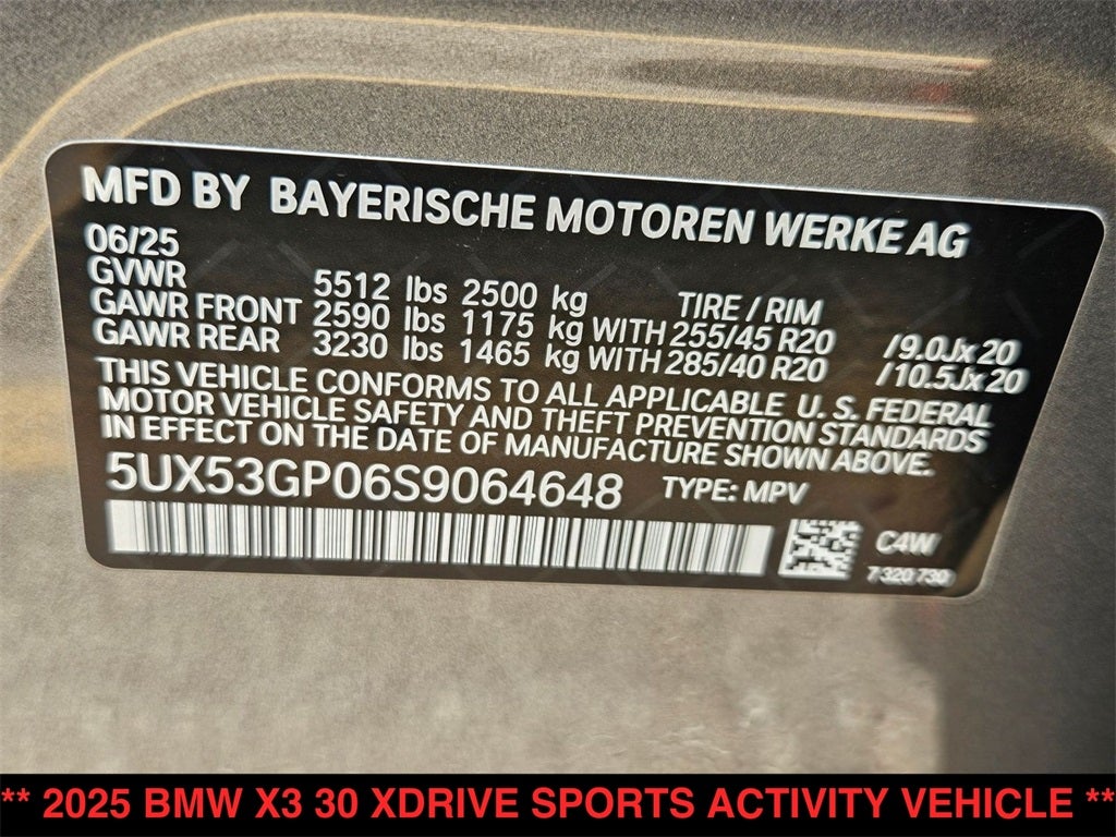 2025 BMW X3 30 xDrive