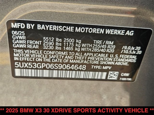 2025 BMW X3 30 xDrive