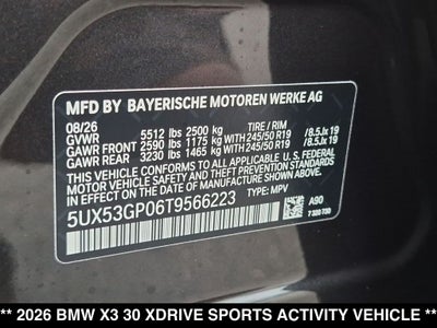 2026 BMW X3 30 xDrive
